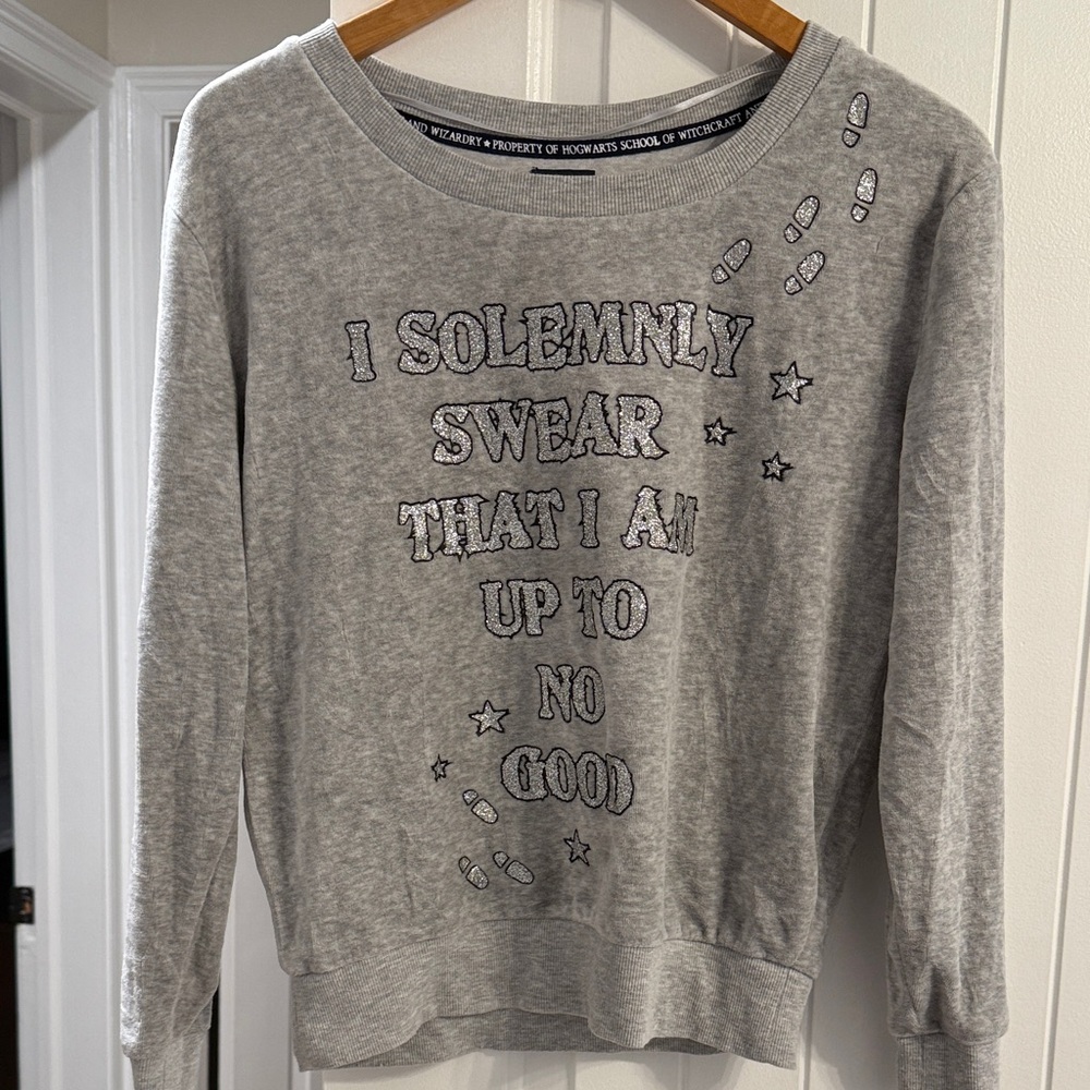 Harry Potter Gray Women's Sweatshirt with sparkly letters